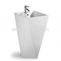 Wholesale low price Bathroom  Ceramic Wash Hairdressing bathroom Shampoo Pedestal Basin hotel sink Lavobo lavatory